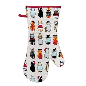 Ulster Weavers Christmas Cats Waiting Gauntlet Oven Glove
