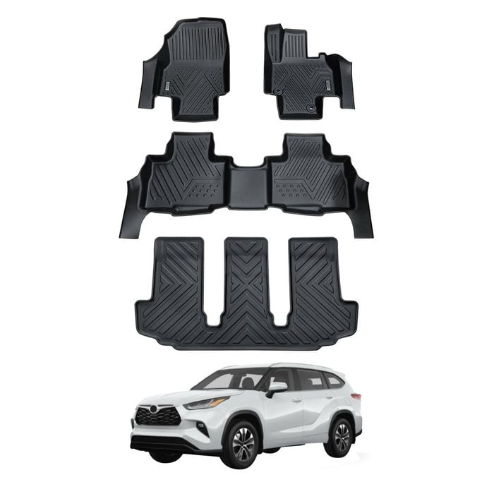 AUSGO 3-Row Set Car Floor Mats for Toyota Kluger 2021-Onwards Floor Liners