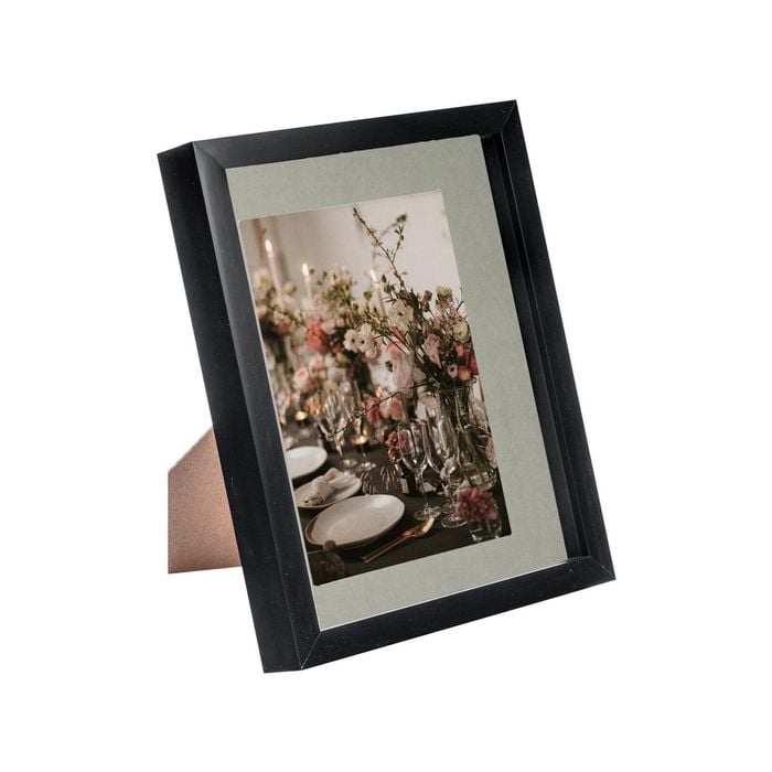 Nicola Spring 8" x 10" Black 3D Box Photo Frame - 5" x 7" Mount