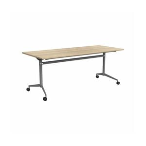 Olg Uniflip Table Chrome Frame New Oak Smooth Top L1500mm X W750mm