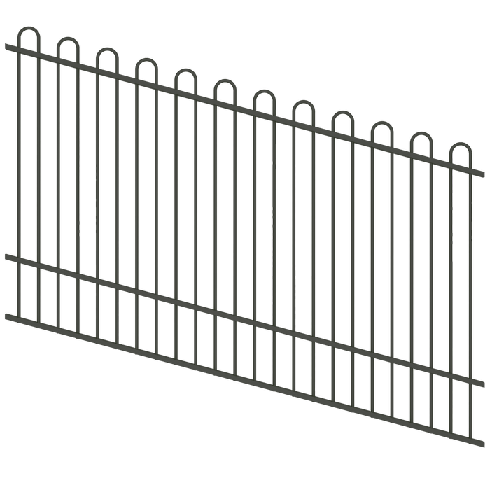 ProtectorAl 1201-2400W x 1200H Woodland Grey Loop Top Pool Fence Panel Raked Up to 15º