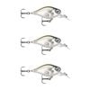 3x Rapala 3.5cm X Light Crank Mid Run Crankbait Fishing Lures - Ghost Shinner