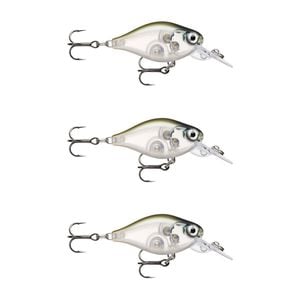 3x Rapala 3.5cm X Light Crank Mid Run Crankbait Fishing Lures - Ghost Shinner