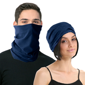 Seamless Tube Bandana Head Scarf Face Cover Mask Gaiter Ski Snow in Navy - Navy | One Size | Face Mask