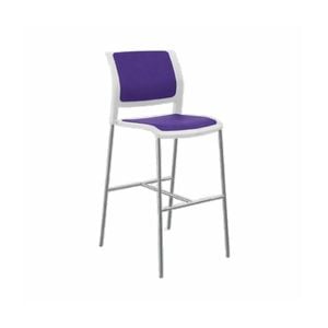 Olg Game Bar Stool Chrome Legs White Shell Plum Upholstered Seat And Back
