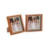 Nicola Spring Acrylic 3D Box Photo Frames with 6" x 6" Mounts - 8" x 8"  - Dark Wood - Pack of 2