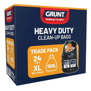 GRUNT 158L 1140 x 830mm Trade Cleanup Rubbish Bags - 24 Pack