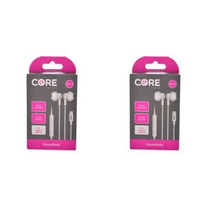 2PK Core Essentials USB-C Soundpods/Earphones Wired w/ Mic - White