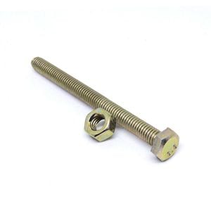 Pinnacle M12 x 100mm Yellow Zinc Hi Tensile Hex Bolt And Nut - 2 Pack