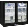 Rhino Black Glass Double Door Bar Fridge - SG2H-B-HD