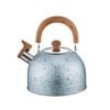 Catzon Whistling Tea Kettle 2L with Wood Pattern Cool Grip-Blue