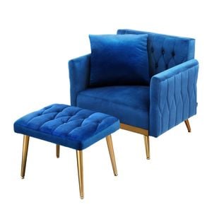 Artiss Armchair Ottoman Blue