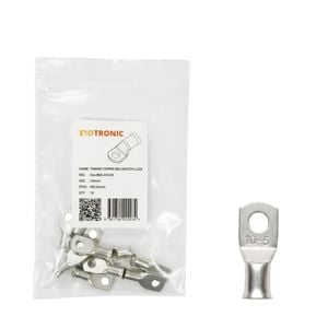 10 Pack of Exotronic 10mm² Copper Lug M5 | Bellmouth