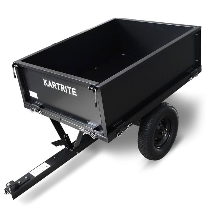 Kartrite Heavy Duty Dump Cart 270kg Pneumatic Tyres Pedal Rem Tailgate Garden Trailer
