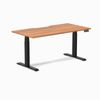 Desky Dual Scalloped Melamine Sit Stand Desk Matte Black Frame 150cm