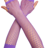 12x Long Elbow Length Fishnet Gloves Fingerless 70s 80s Wos Costume Party Bulk in Purple