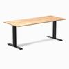 Desky Fixed Height Rubberwood Office Desk Matte Black Frame 180cm