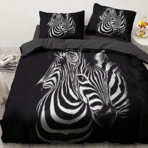 3D Black Zebra 161 Bed Pillowcases Quilt King Single Size