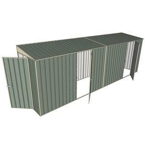 Build-A-Shed 1.2 x 6.0 x 2.0m Tunnel Shed Tunnel Hinged Door with 2 Hinged Side Doors - Green