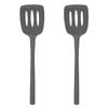 2PK Tovolo Flex-Core All Silicone Slotted Turner Cooking Utensil - Charcoal