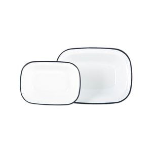 Argon Tableware 2pc White Enamel Pie Dishes Set - 2 Sizes