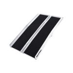 EQUIPMED 123cm Portable Folding Aluminium Access Ramp 272kg Rated, Black Ultra-Grip, for Wheelchair, Mobility Scooter
