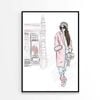 Stylish Fancy Girl with Elegant Bag   Print 100% Australian Made 60 x 90cm   (Poster)