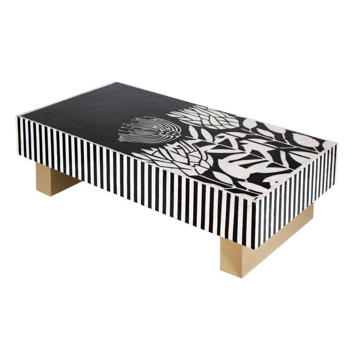 Mother Of Pearl Hand Inlay Studio Helix Coffee Table