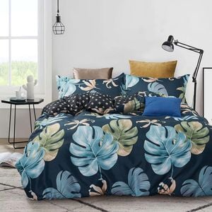 Fabric Fantastic Leaves Super King Size Quilt/doona/duvet Cover Set