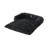 Charlie's Shaggy Faux Fur Bolster Sofa Protector Calming Dog Bed - Charcoal - Large