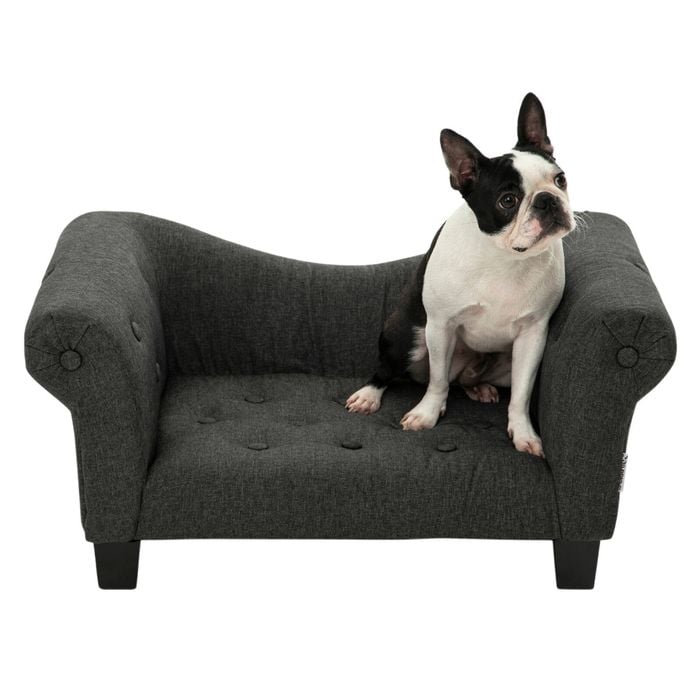 Charlie's Luxe Dog Sofa Charcoal 72 x 41 x 33cm