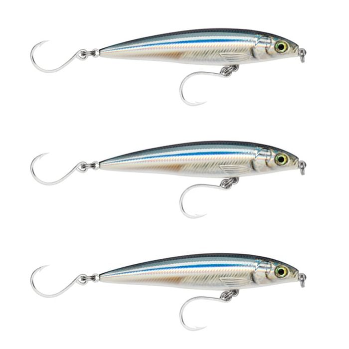 3x Rapala 14cm Saltwater X Rap LG Cast Shallow Minnow Fish Lures - Anchovy