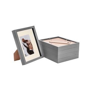 Nicola Spring Acrylic 3D Box Photo Frame with 4" x 6" Mount - 8" x 10"  - Grey - Pack of 5