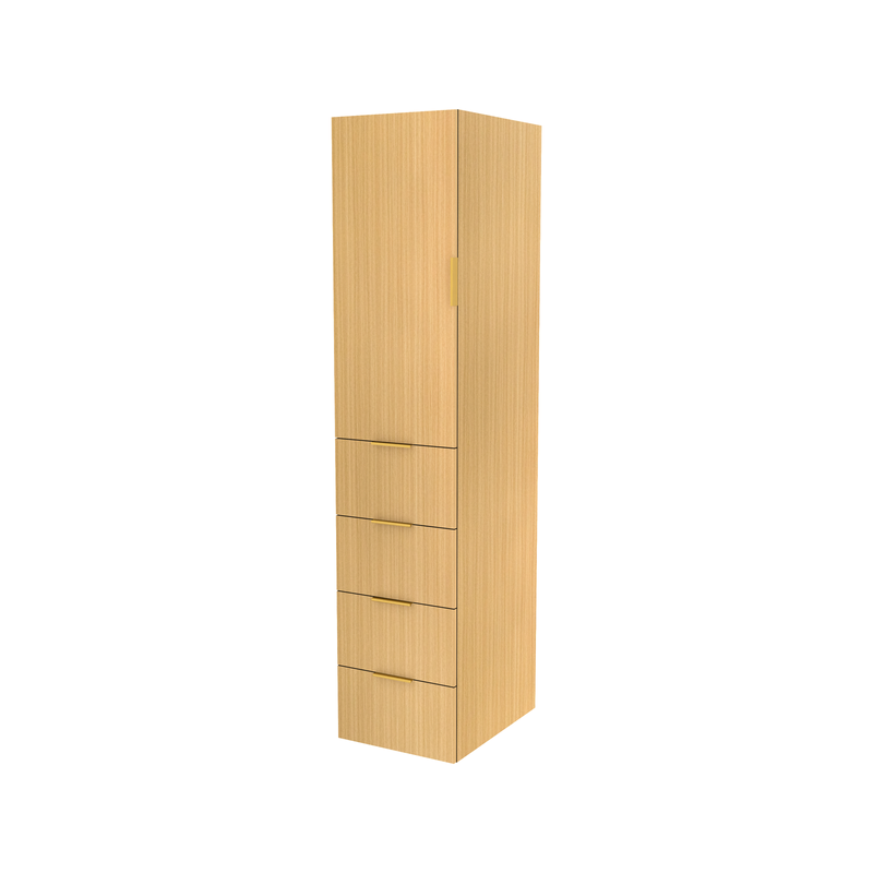 Lugna 2048 x 450 x 580mm Sand 3 Shelf 4 Drawers Left Hinged Door Storage Cabinet