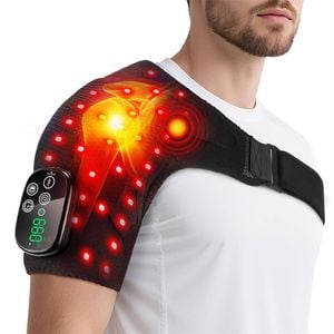 Catzon Red Light Heating Pad for Shoulder with Massage Cordless 5000mAh Shoulder Brace