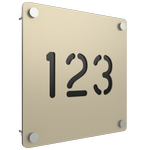 ProtectorAl 280 x 280mm Paperbark Aluminium Cut Through Custom House Sign - 280mm x 280mm Paperbark