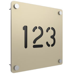 ProtectorAl 280 x 280mm Paperbark Aluminium Cut Through Custom House Sign - 280mm x 280mm Paperbark