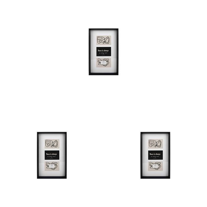 3PK Unigift Soho 3-Open Collage Picture Frame 10x15cm Black