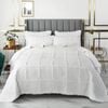 100% Cotton Lightly Quilted Coverlet Set Rosetta White Queen