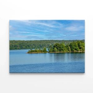 Land with Trees & Lake, Sky  Print 100% Australian Made 75 x 50cm  (Stretched)