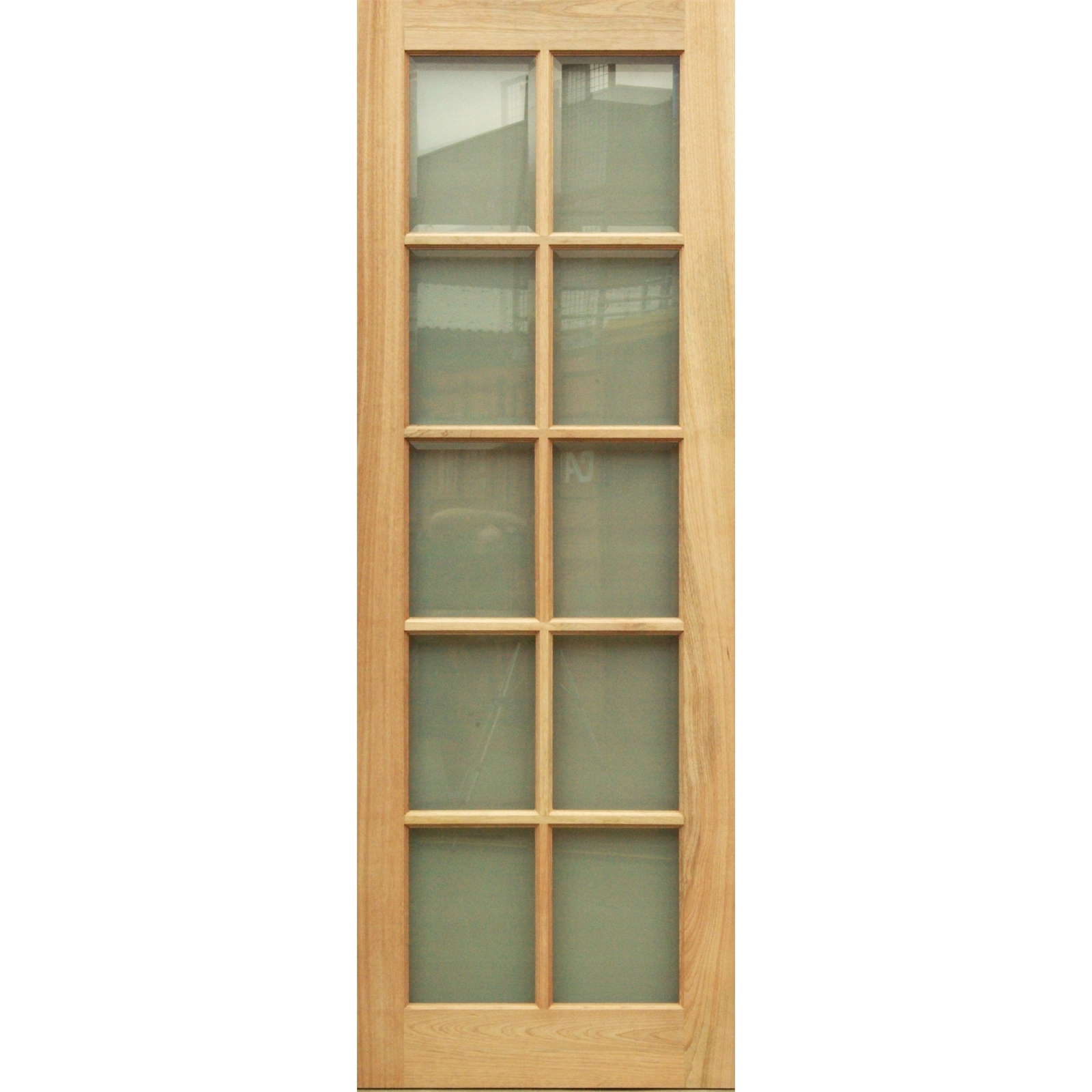 Statesman 2040 x 870 x 40mm Entrance Door Pacific Oak Bevelled Clear Toughened Glass BX10LTE product image