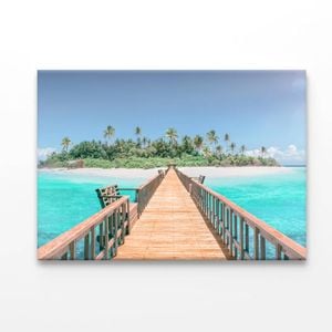 Tropical Destination - Maldives - Pier for Paradise  Print 100% Australian Made 50 x 40cm  (Acrylic)