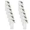 12PK Glass & Co Cleo Round Ribbed Silver Metal Lid Water Bottle 500ml Clear