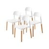 La Bella 4 Set White Retro Belloch Stackable Dining Cafe Chair
