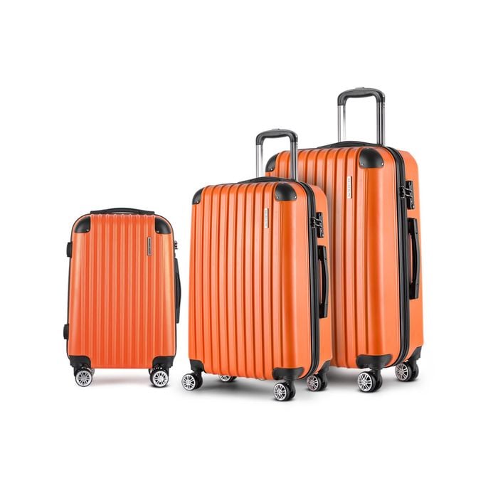 Travel Luggage Orange Hard Shell Luggage Wanderlite 3pc Luggage