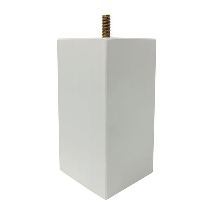 Adoored 73 x 73 x 150mm White Square Pine Furniture Leg