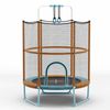 Costway 215cm Kids Trampoline Mini Bouncer W/gymnastic Bar Orange