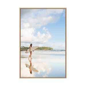 Artey | Morning Surf - Framed Canvas - Natural Frame - 80 x 120 cm