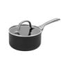 Gourmet Kitchen Meteore Non-stick Saucepan With Flat Lid Black With Silver Handle 16cm
