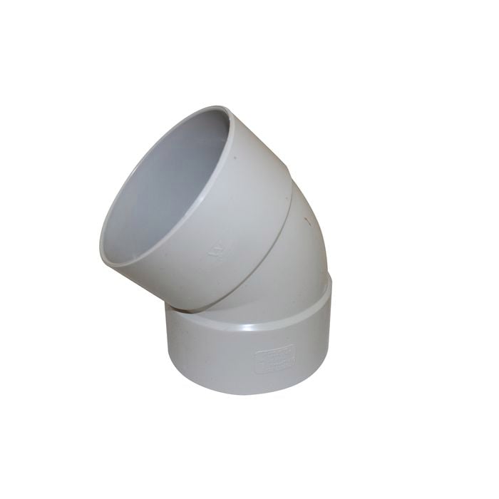 Holman 100mm 45° F-F PVC DWV Plain Bend